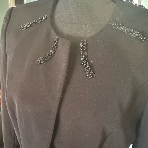 Carissimo Black Beaded Blazer Jacket | Vintage Glam | Size 10 - Picture 7 of 8